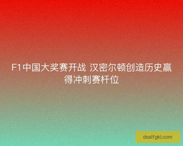 F1中国大奖赛开战 汉密尔顿创造历史赢得冲刺赛杆位